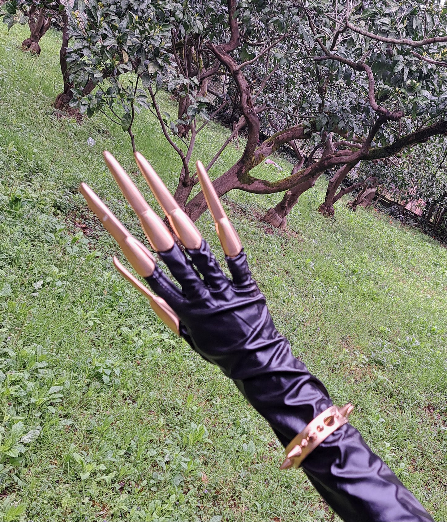 Gloves black+gold with claws